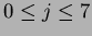 \(0\leq j\leq 7\)